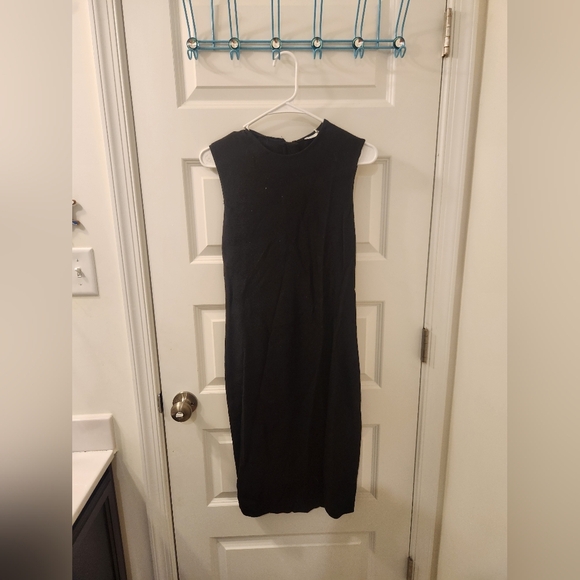 Vince Solid Black Sleeveless Dress Size XS Midi A Line #N648 - Picture 1 of 5
